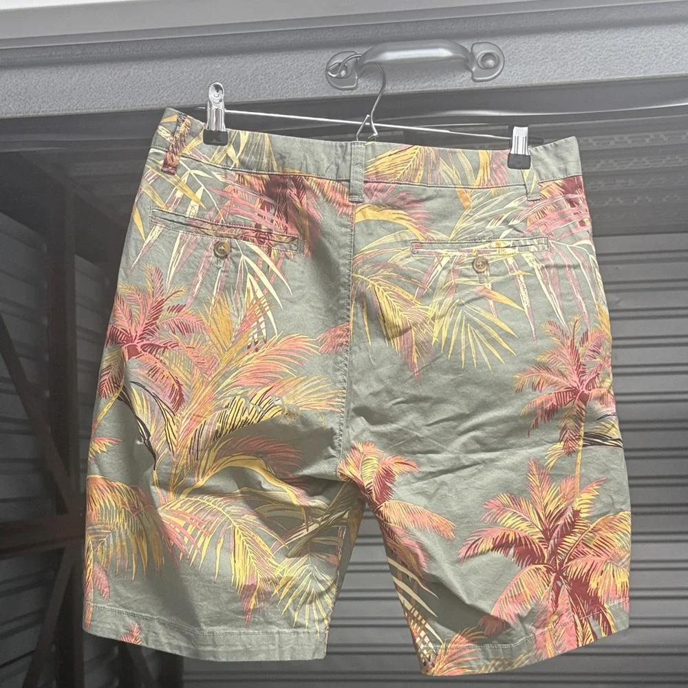 Bonobos Men's Palm Print Shorts - Green and Yellow - Picture 3 of 4